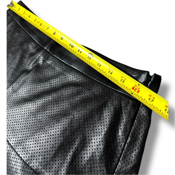 Ann Taylor Black Faux Leather A-Line Fit and Flare Mini Skirt - Picture 6 of 13